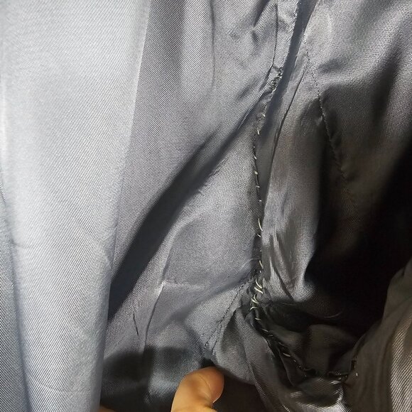 VTG 70s Chester Barrie Houndstooth Cashmere Blazer Sz 42S Blue Gray Quiet Luxury - Picture 11 of 16